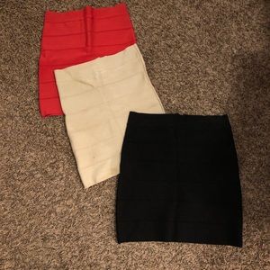 👠 Lot of 3 bebe Solid Bandage Skirts